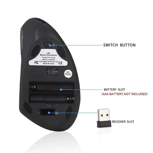 Left Hand Vertical Mouse Wireless Mouse